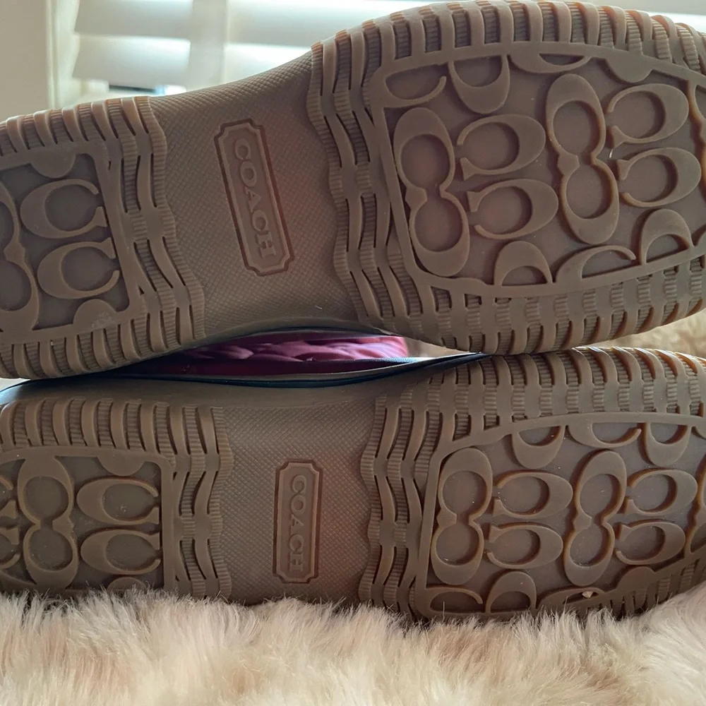 COACH Quilted “Sparrow” red boots size 7